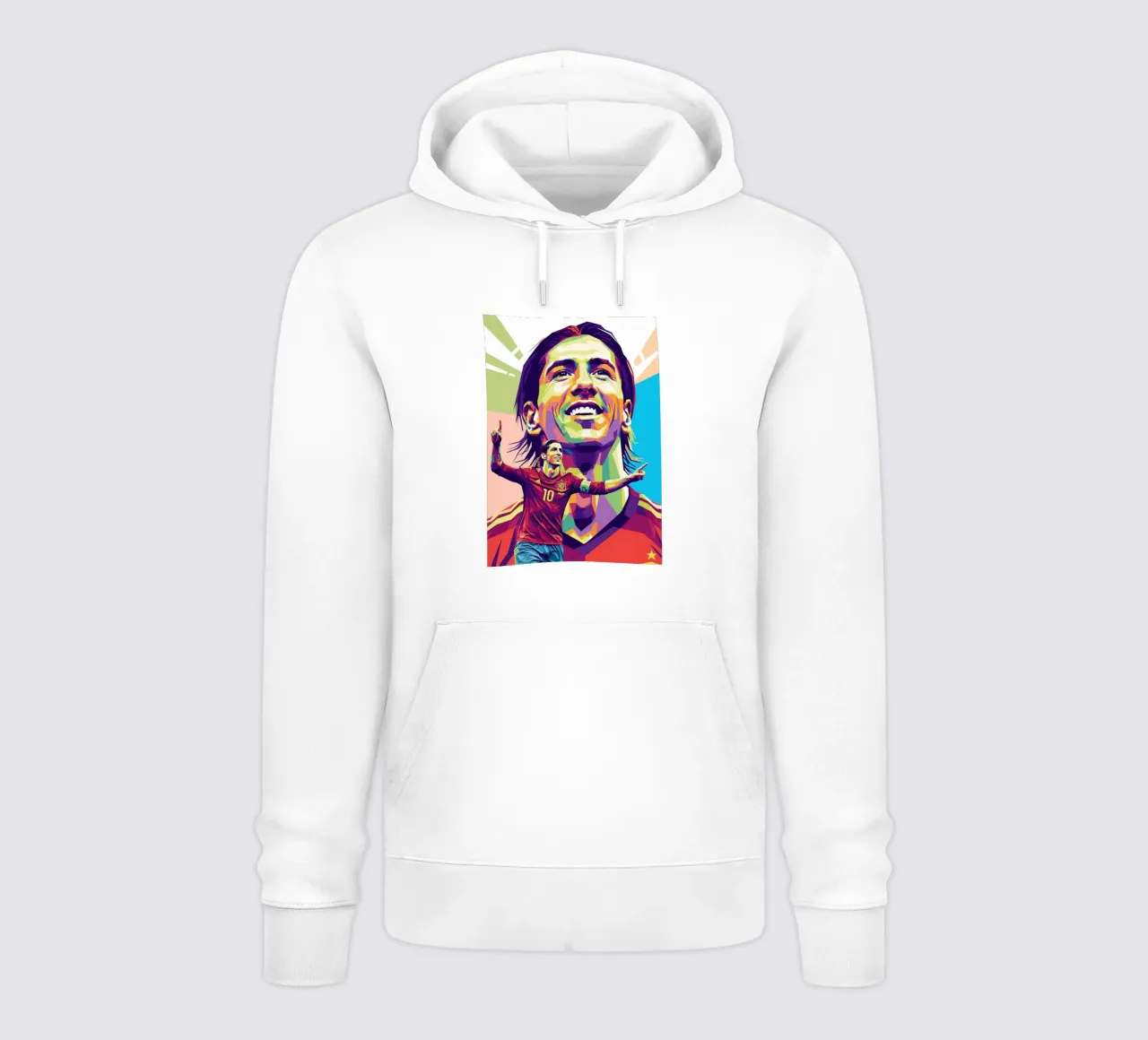 Fernando Torres con l'iconico sorriso felpa con cappuccio da Hantamrata