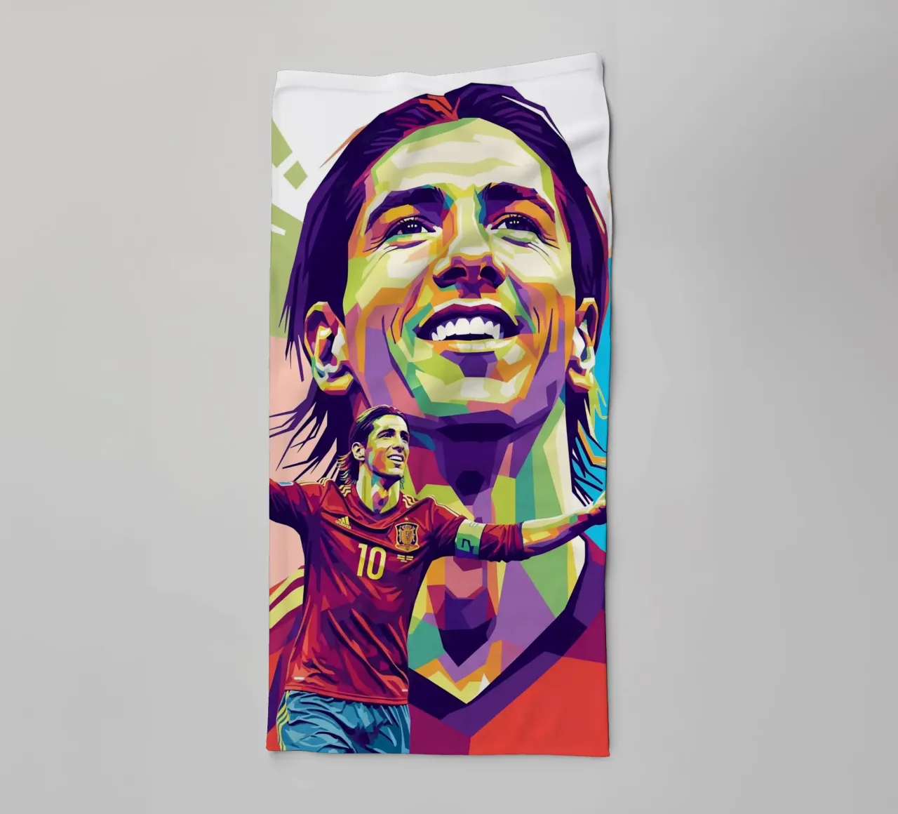Fernando Torres con l'iconico sorriso asciugamano da bagno da Hantamrata
