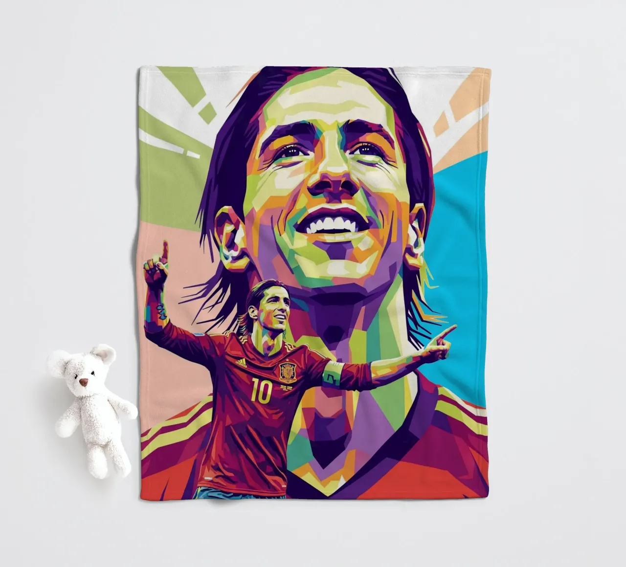 Fernando Torres con l'iconico sorriso coperta in pile da Hantamrata