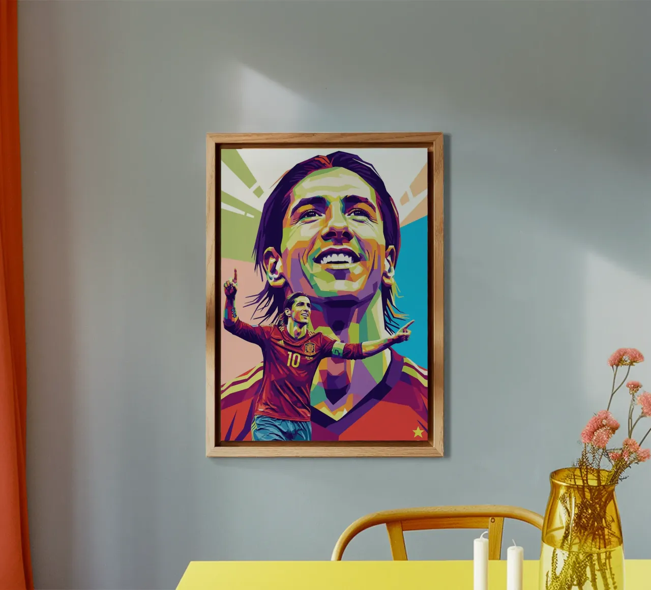 Fernando Torres con l'iconico sorriso alluminio dibond da Hantamrata