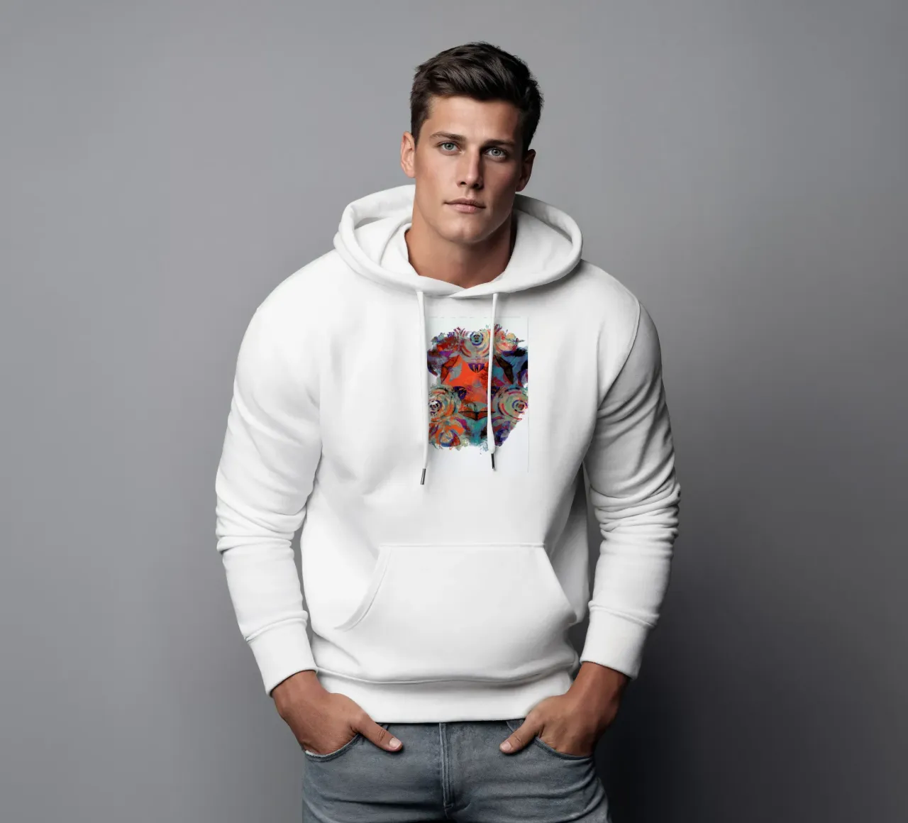 Abstract Sketch 2 felpa con cappuccio da In Full Color