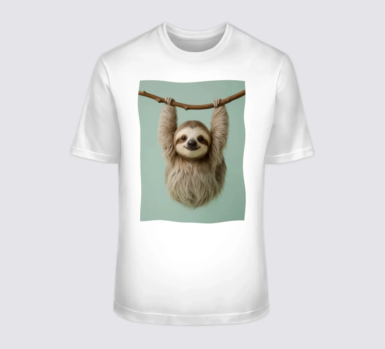 Bradipo felice appeso a un ramo t-shirt da DesignDoodle