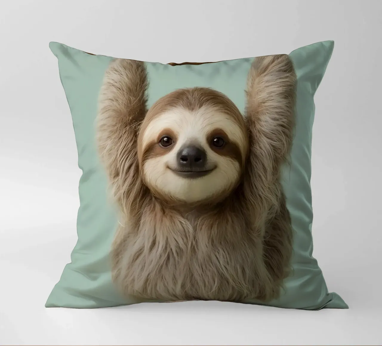 Bradipo felice appeso a un ramo cuscino da DesignDoodle