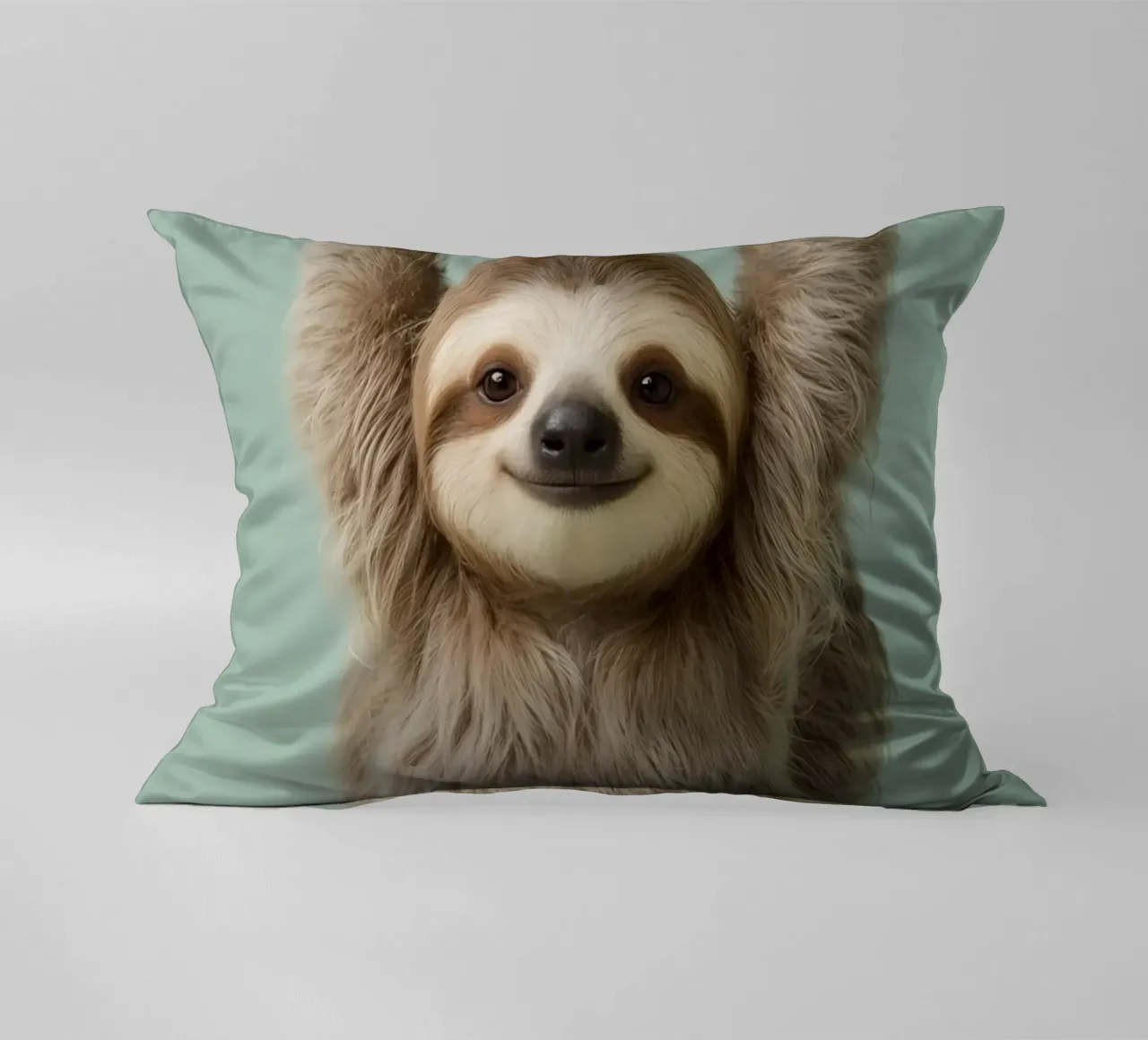 Bradipo felice appeso a un ramo cuscino da DesignDoodle