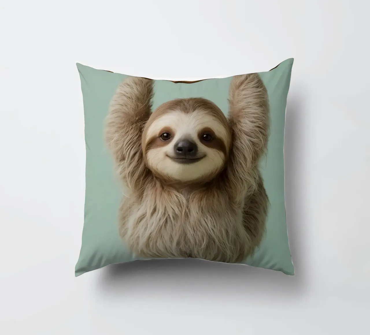 Bradipo felice appeso a un ramo cuscino da DesignDoodle
