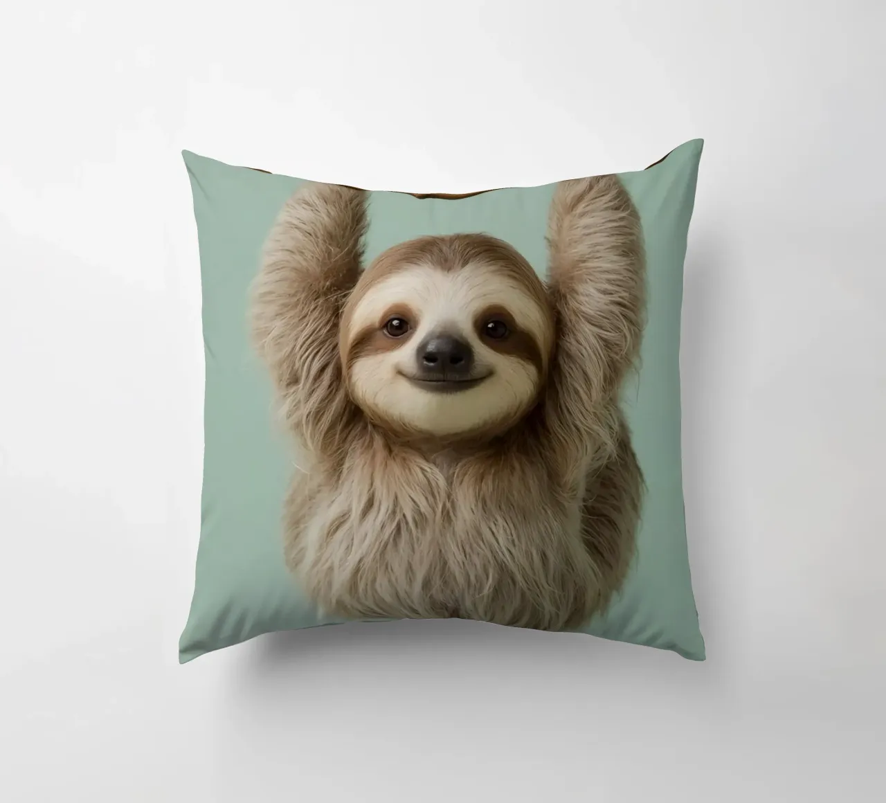 Bradipo felice appeso a un ramo cuscino da DesignDoodle