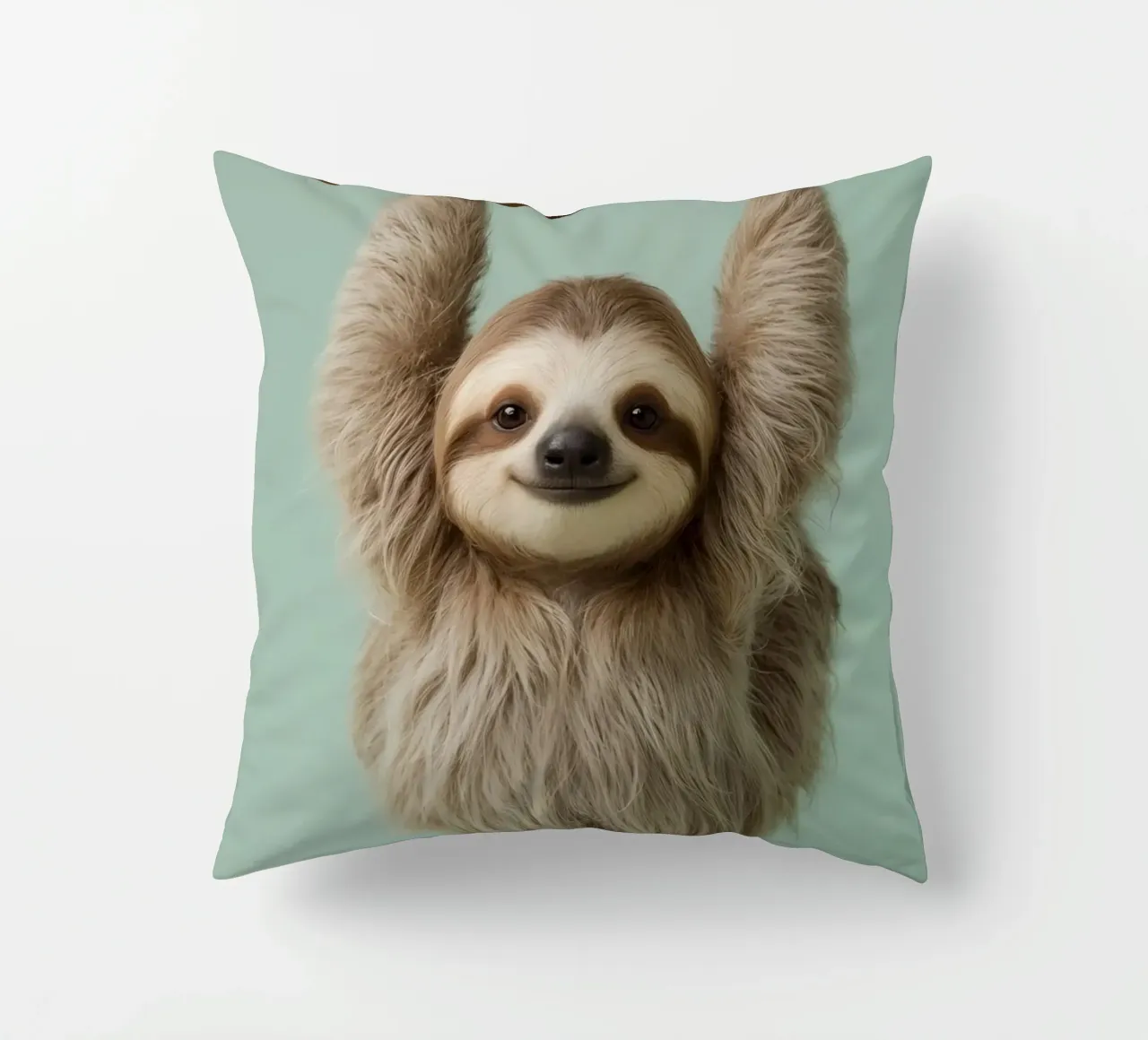 Bradipo felice appeso a un ramo cuscino da DesignDoodle