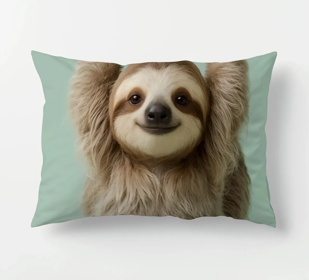 Bradipo felice appeso a un ramo cuscino da DesignDoodle
