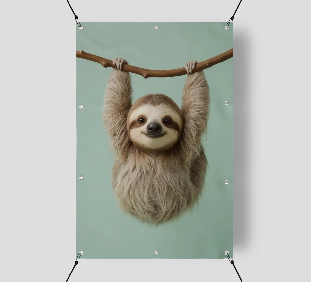 Bradipo felice appeso a un ramo telo in pvc da DesignDoodle