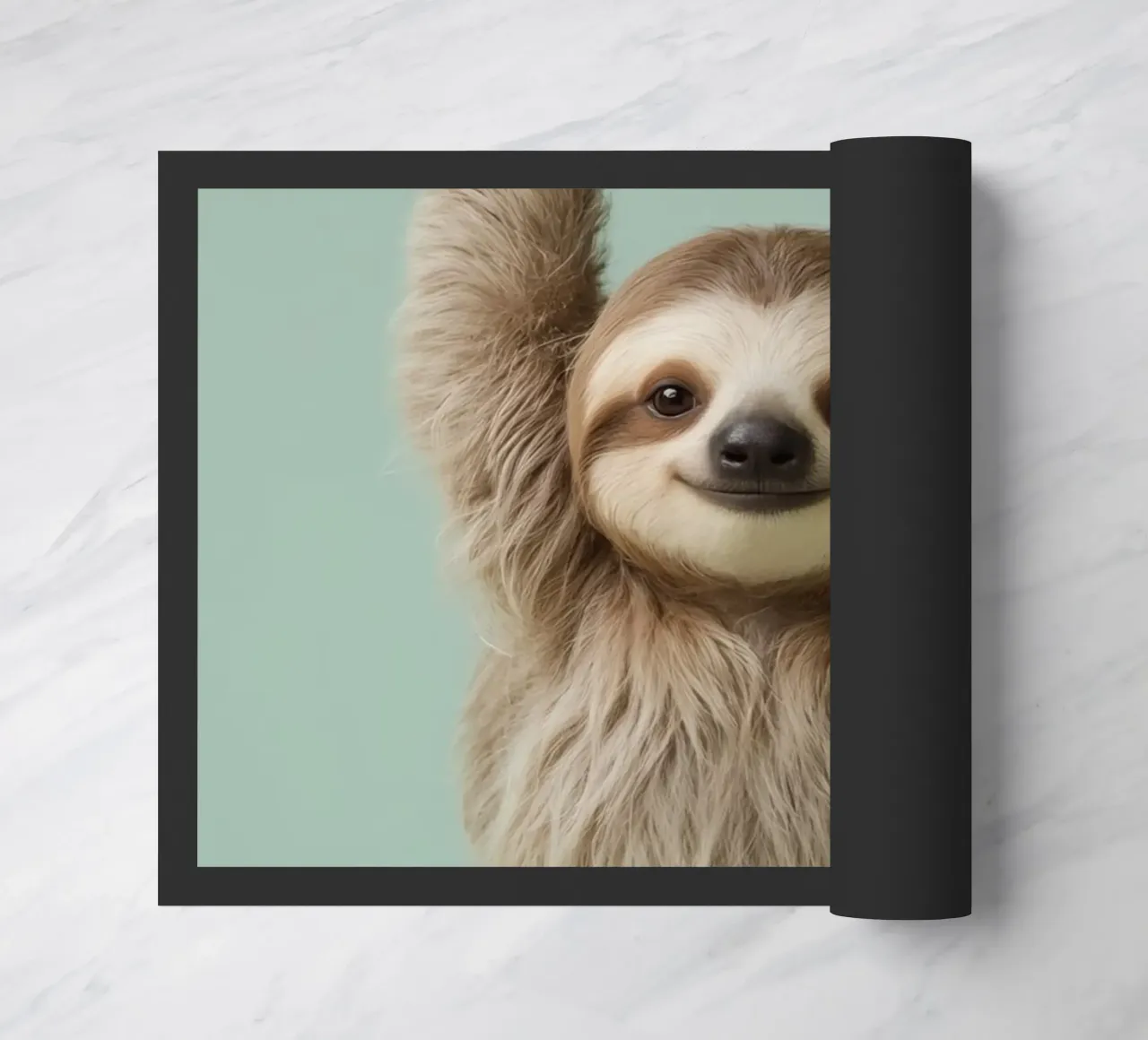 Bradipo felice appeso a un ramo zerbino da DesignDoodle