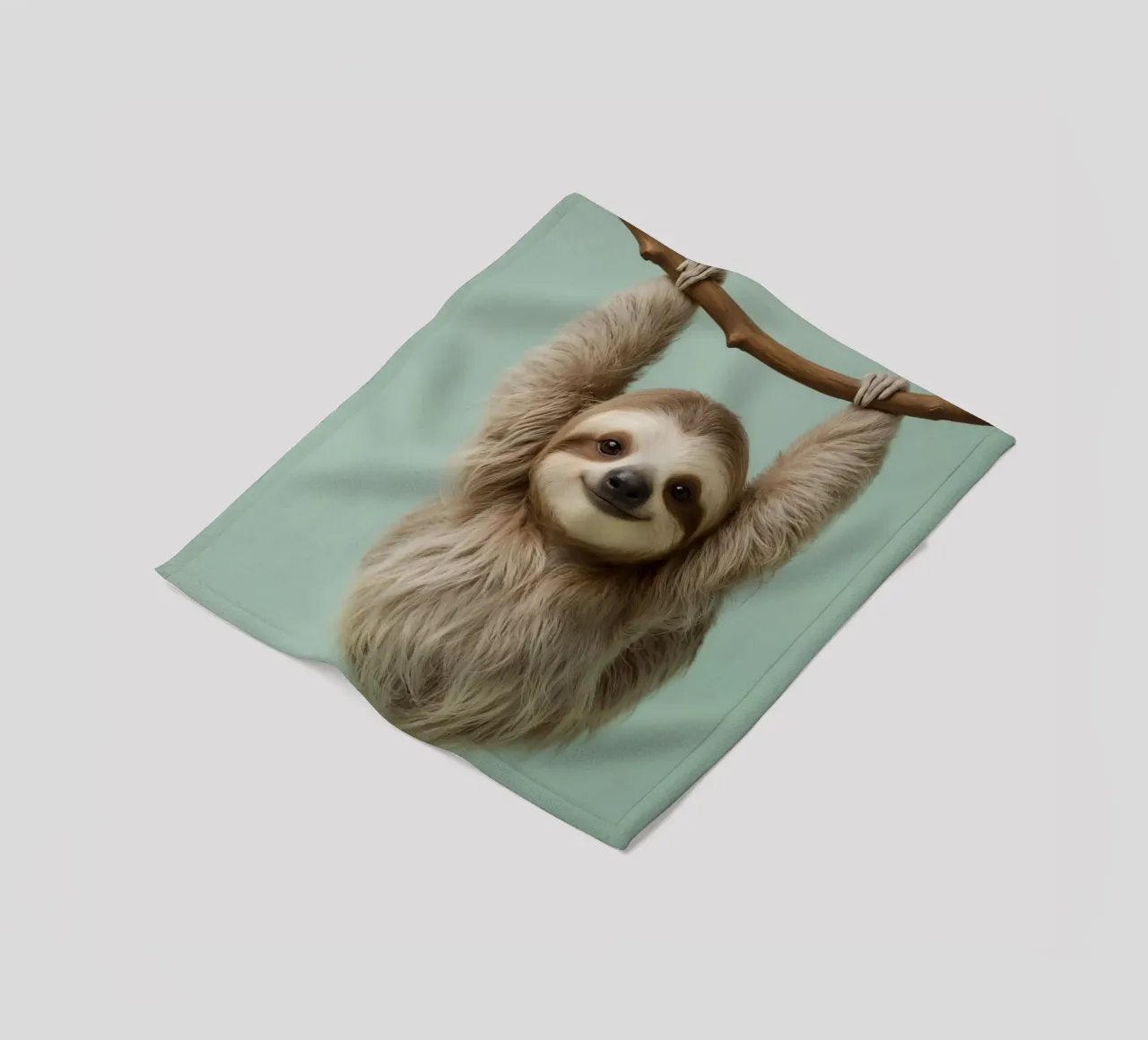 Bradipo felice appeso a un ramo coperta in pile da DesignDoodle