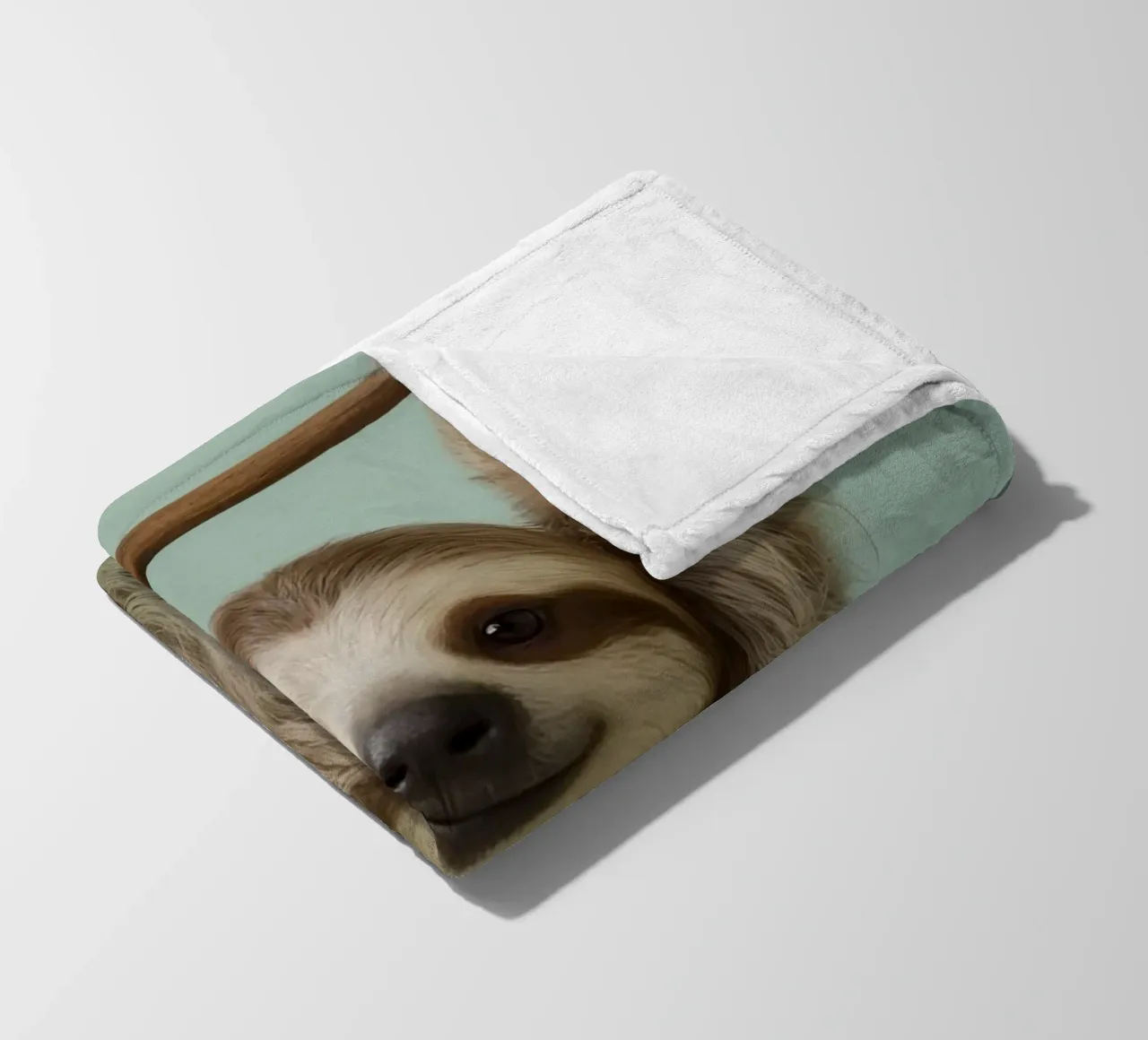 Bradipo felice appeso a un ramo coperta in pile da DesignDoodle