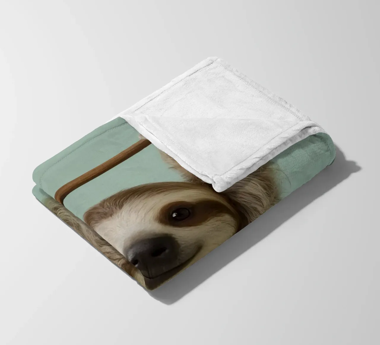 Bradipo felice appeso a un ramo coperta in pile da DesignDoodle