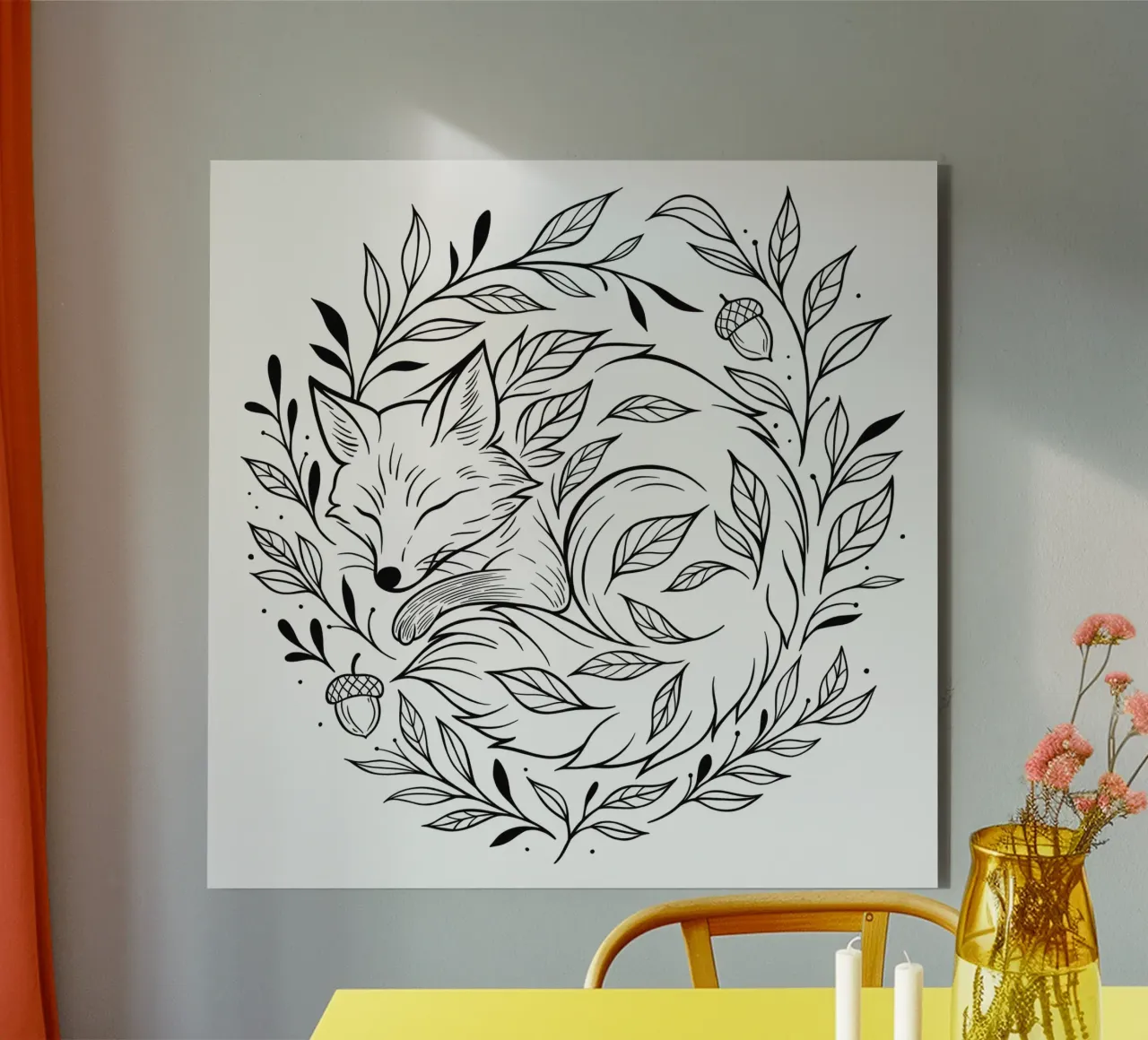Ember Dreams Volpe d'autunno alluminio dibond da easternspringco