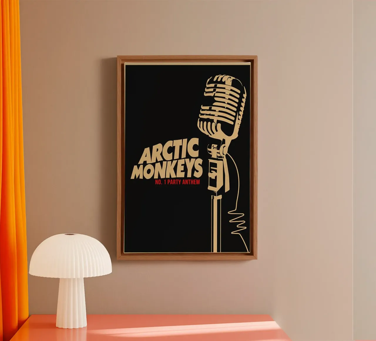 No 1 Party Anthem Arctic Monkey Mic Poster canvas met Baklijst van GleYYY