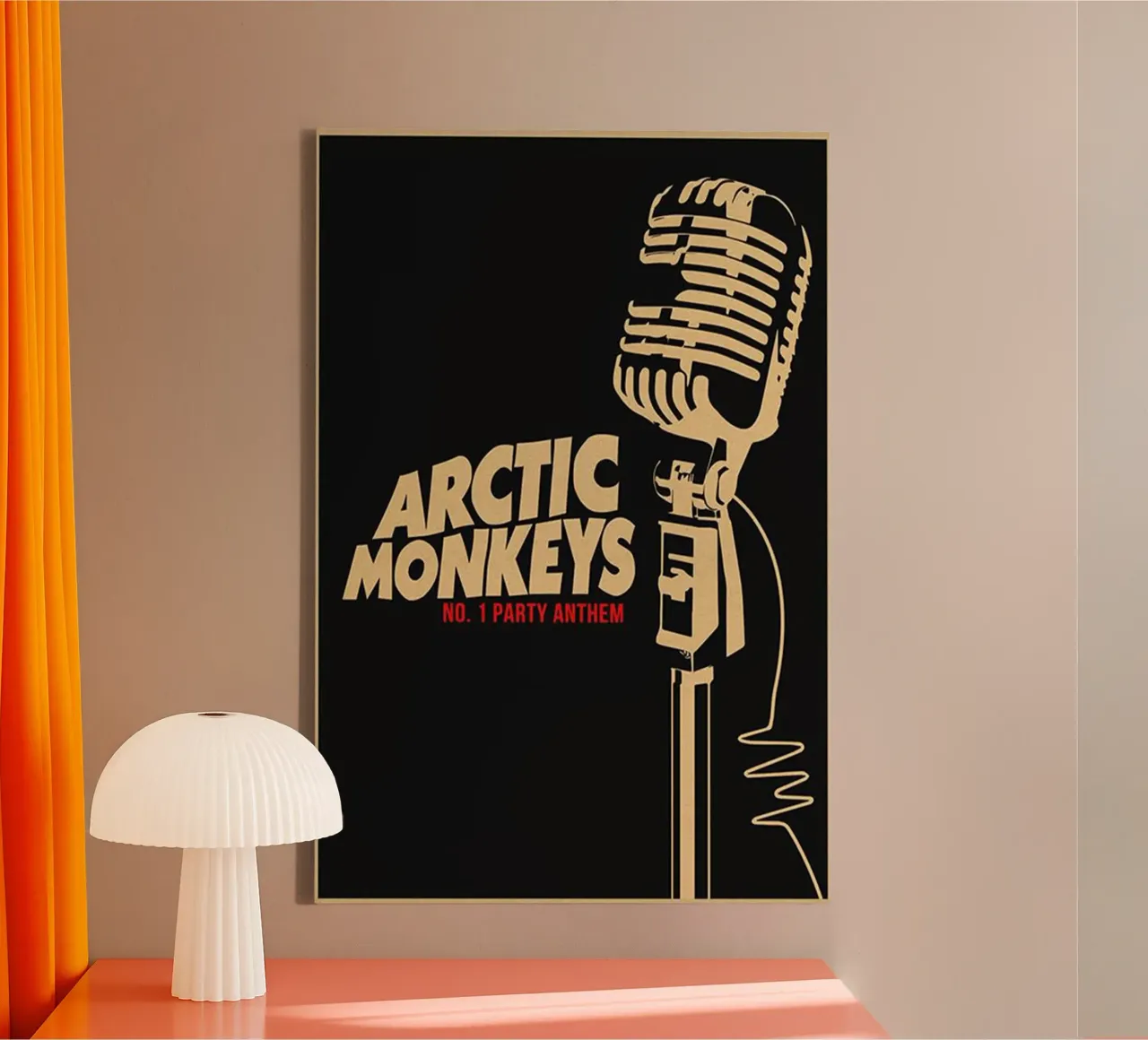 No 1 Party Anthem Arctic Monkey Mic Poster canvas met Baklijst van GleYYY