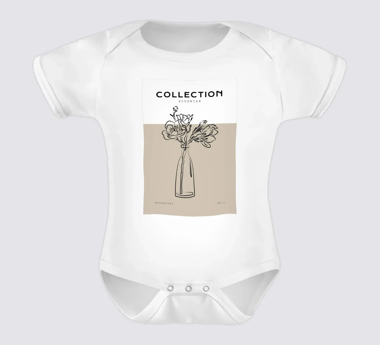 Boho Bohemian 10 Vase Paeonia body neonato maniche corte da Boho Print Collection
