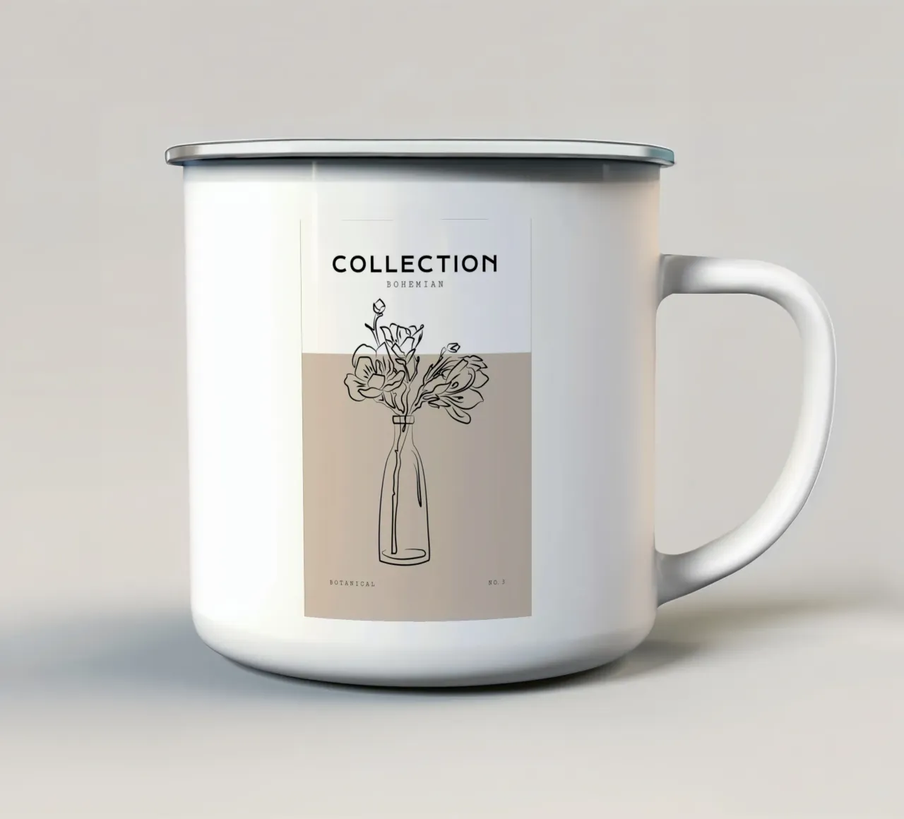 Boho Bohemian 10 Vase Paeonia tazza in smalto da Boho Print Collection