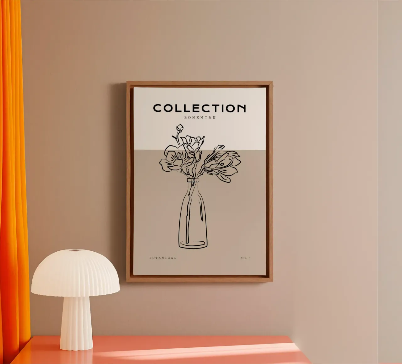 Boho Bohemian 10 Vase Paeonia tela con Cornice a cassetta da Boho Print Collection