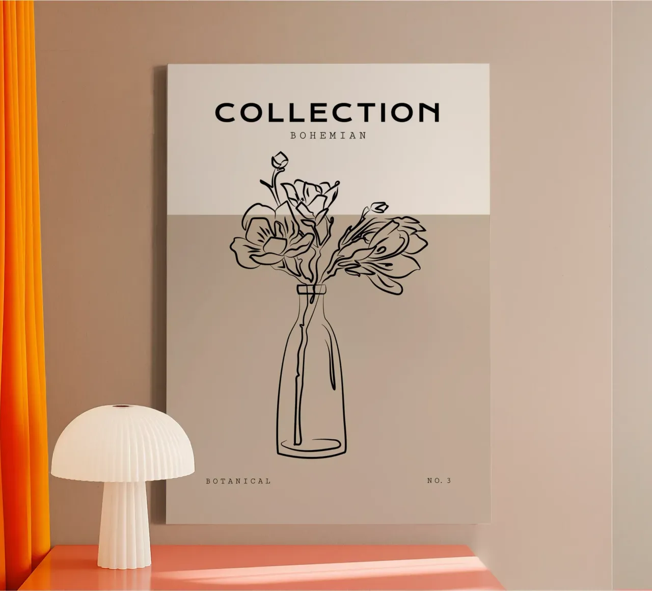 Boho Bohemian 10 Vase Paeonia tela con Cornice a cassetta da Boho Print Collection