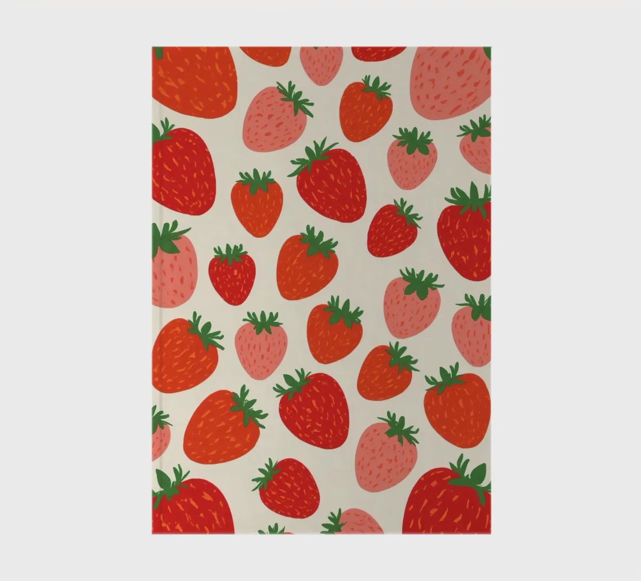 Strawberry Pattern with Red and Pink Berries notebook by DesignDoodle