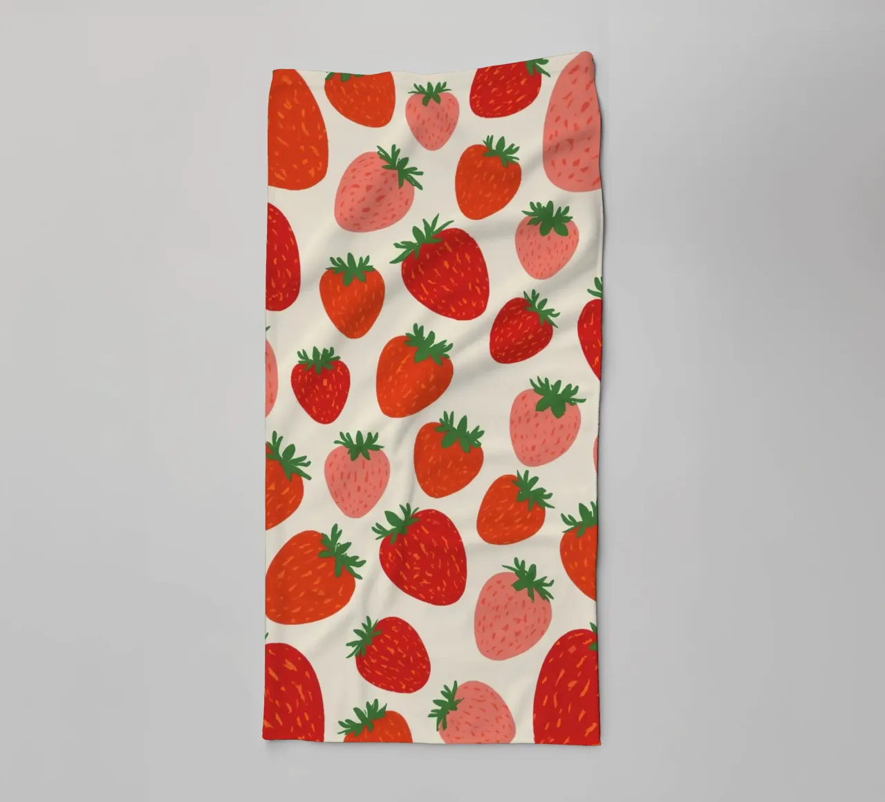 Strawberry Pattern with Red and Pink Berries towel by DesignDoodle