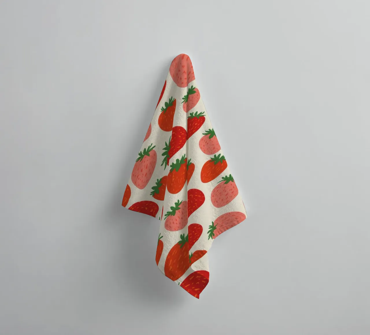 Strawberry Pattern with Red and Pink Berries towel by DesignDoodle
