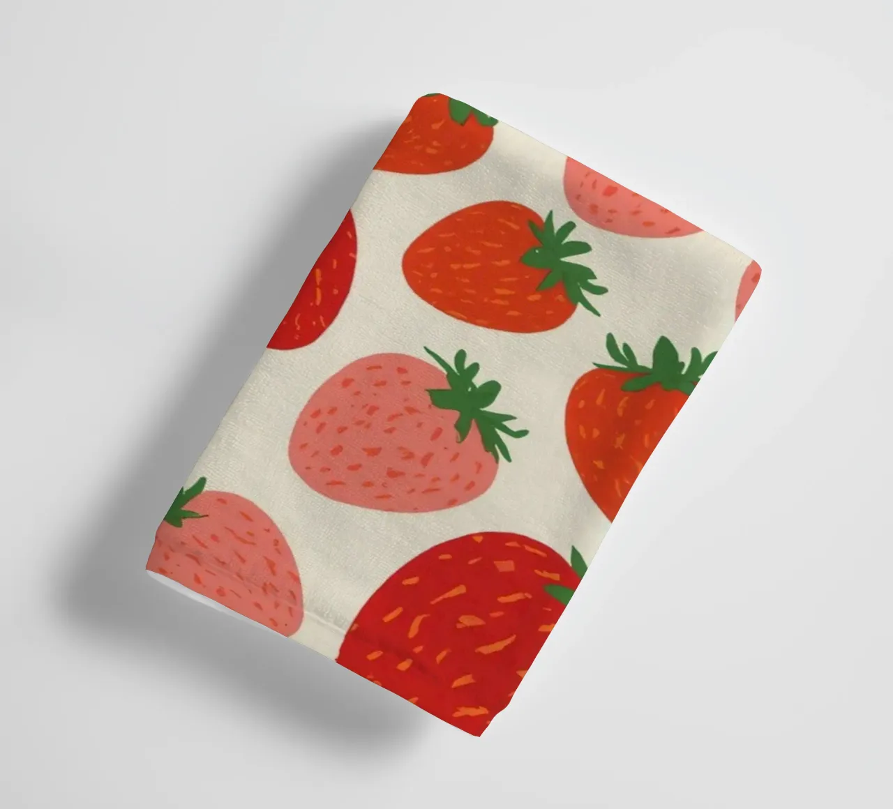 Strawberry Pattern with Red and Pink Berries towel by DesignDoodle