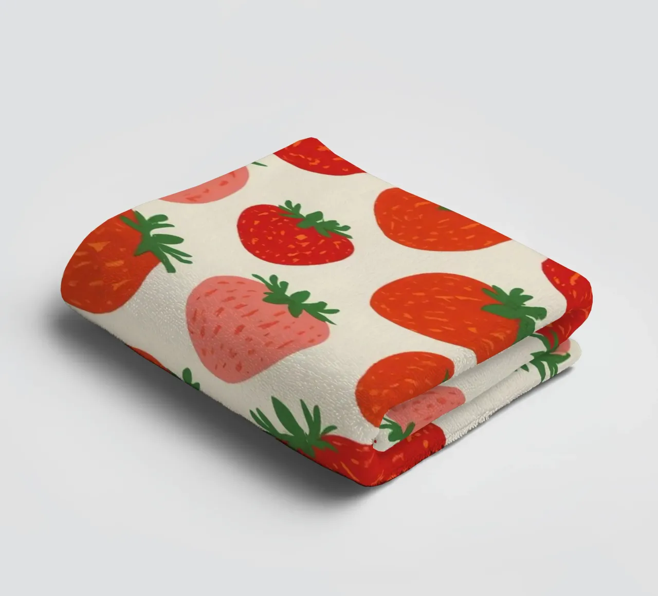 Strawberry Pattern with Red and Pink Berries towel by DesignDoodle