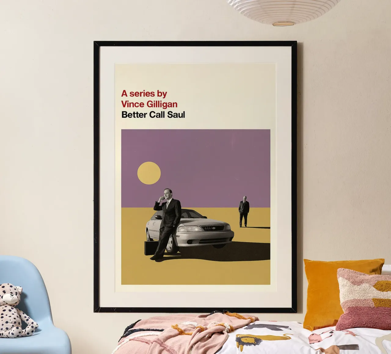 filmposter besser anrufen saul zeichnung Poster mit Holzrahmen von groogoals