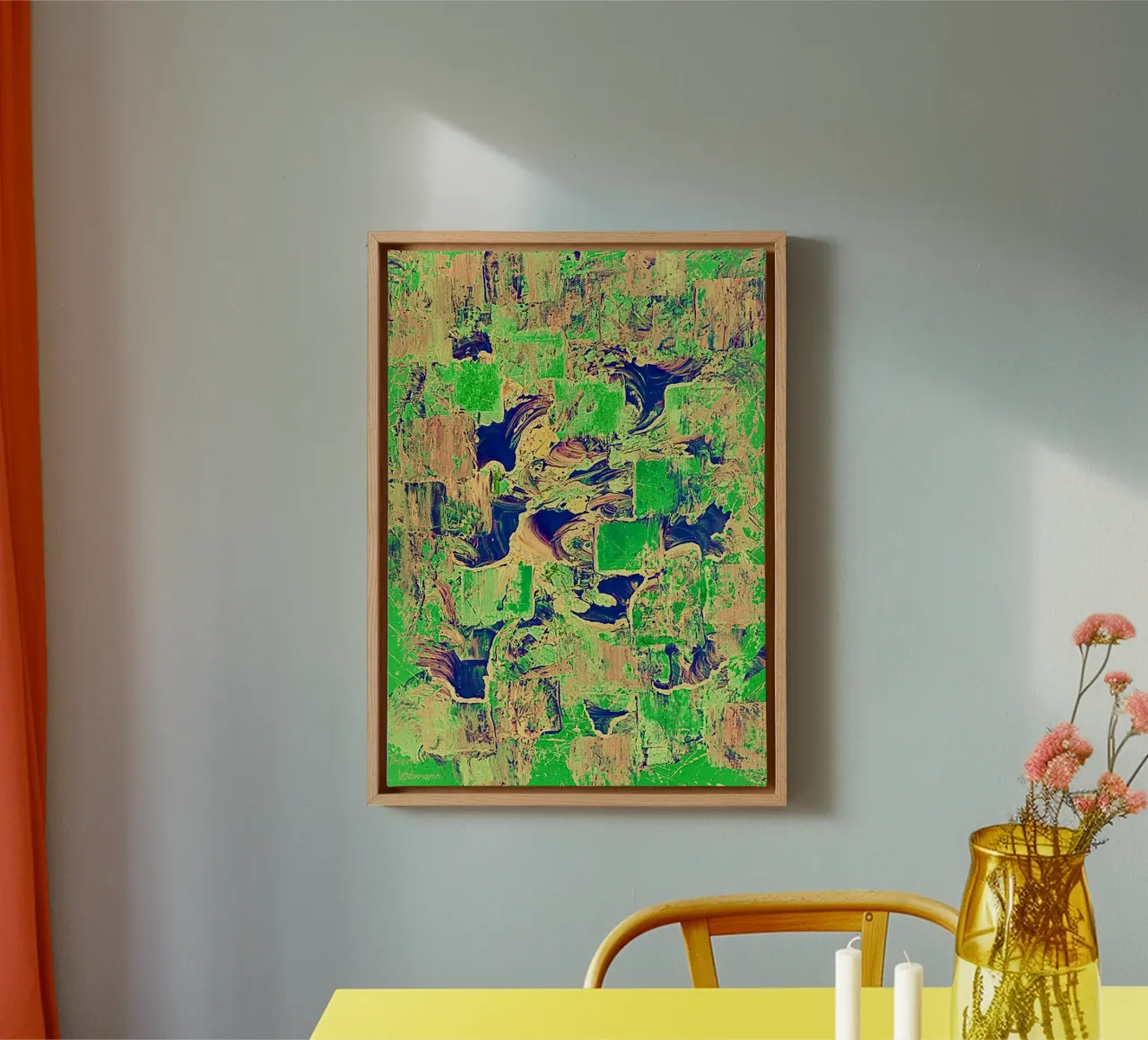 IDEAL GIFT 72 invers canvas met Baklijst van Thierry Vobmann Abstract painting