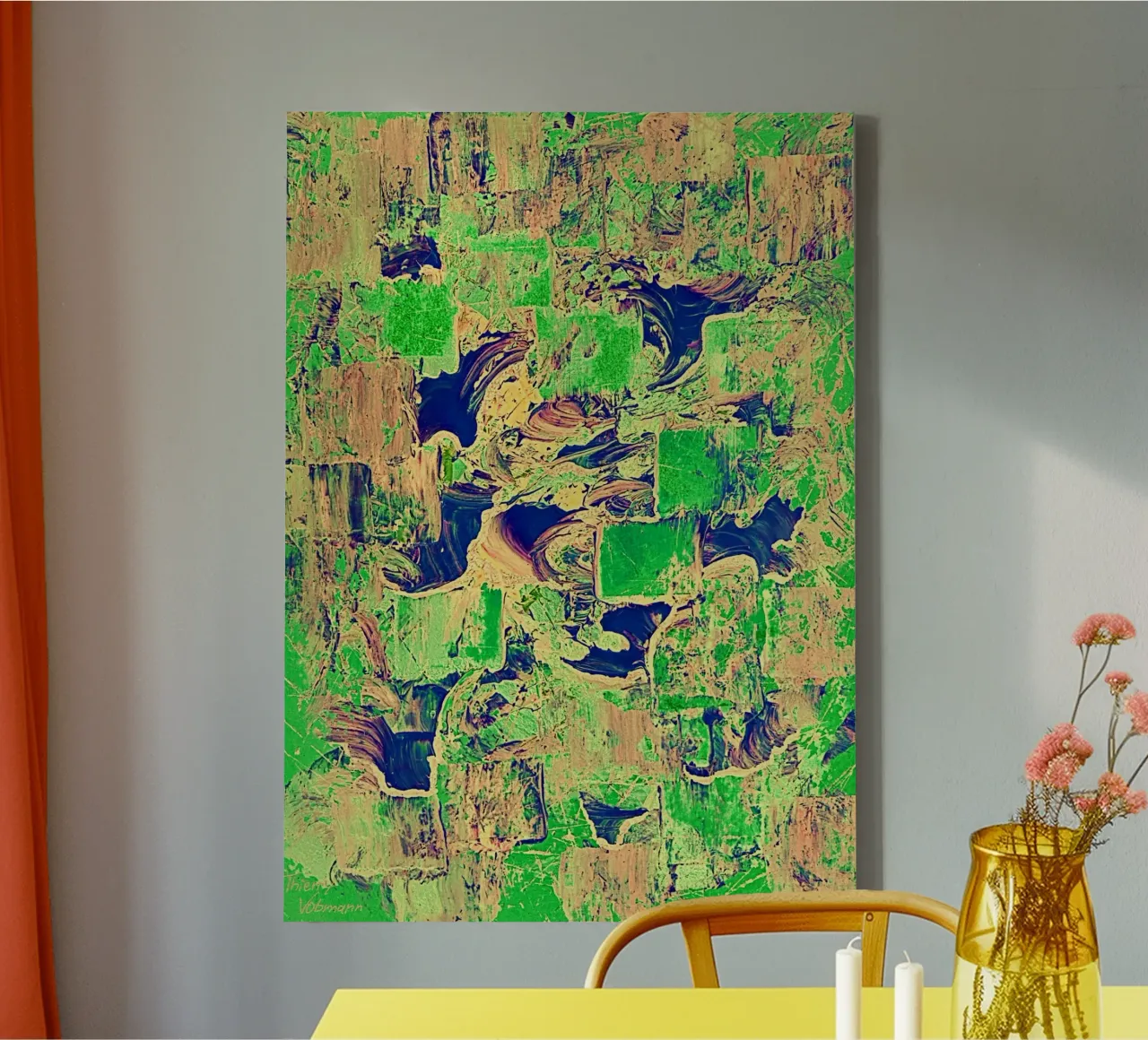 IDEAL GIFT 72 invers canvas met Baklijst van Thierry Vobmann Abstract painting