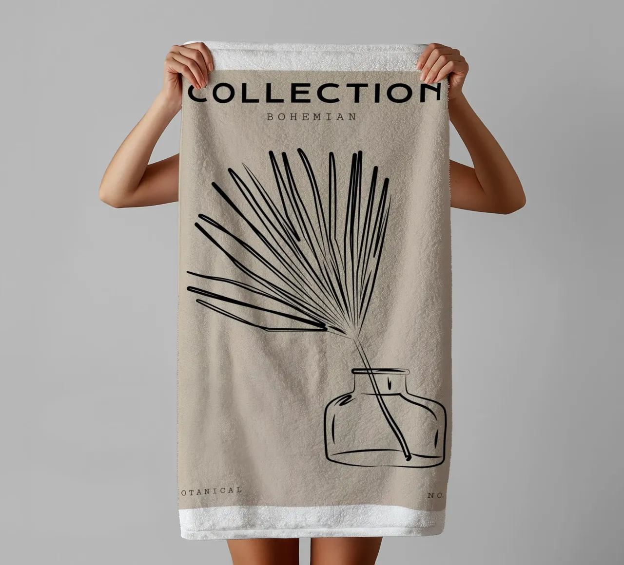 Boho Bohemian 10 Vase Palm asciugamano da bagno da Boho Print Collection
