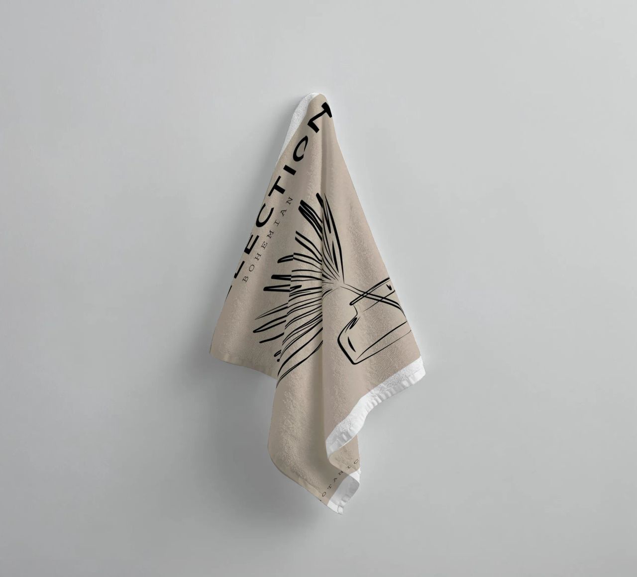 Boho Bohemian 10 Vase Palm towel by Boho Print Collection