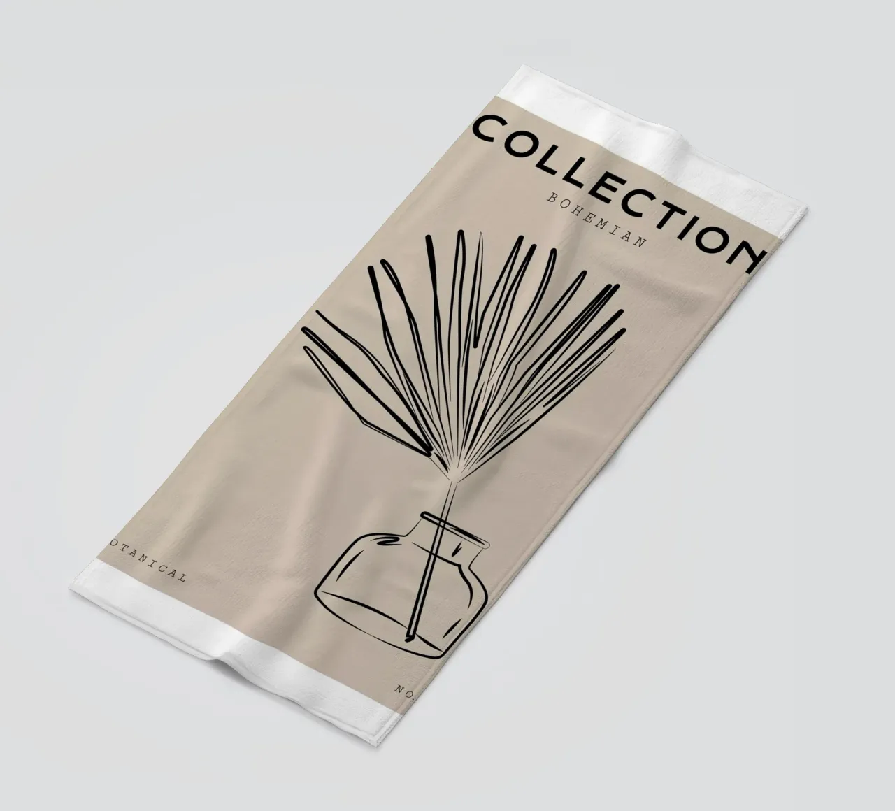 Boho Bohemian 10 Vase Palm toalla de playa de Boho Print Collection