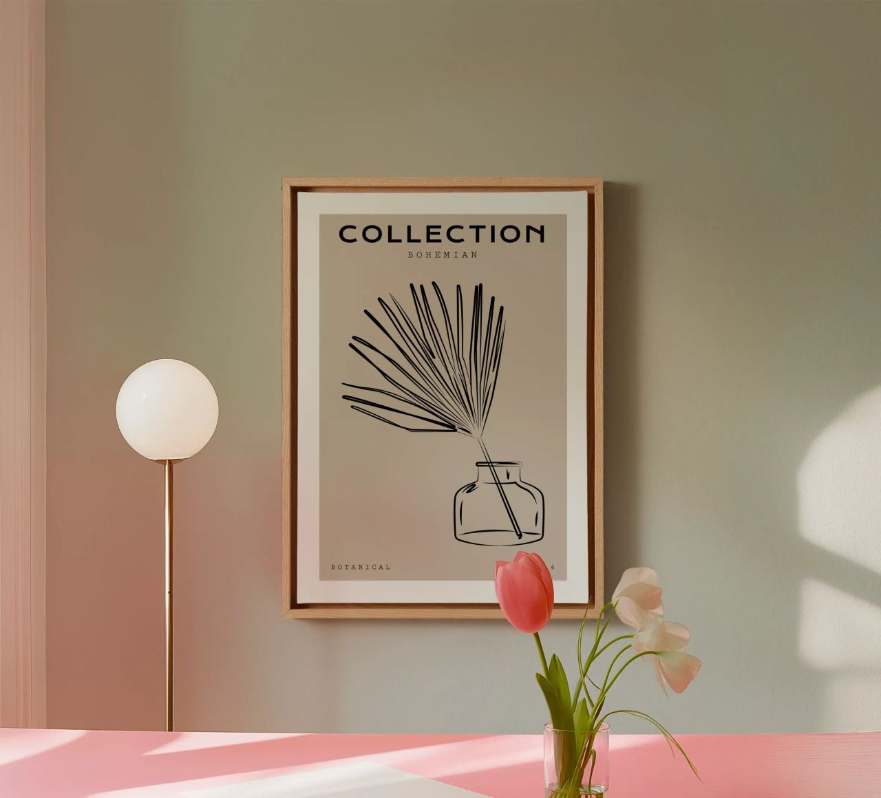 Boho Bohemian 10 Vase Palm canvas by Boho Print Collection