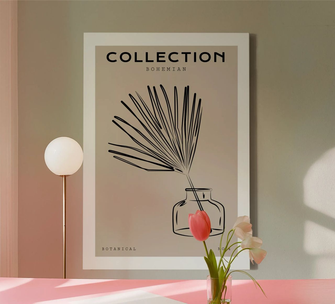 Boho Bohemian 10 Vase Palm canvas by Boho Print Collection