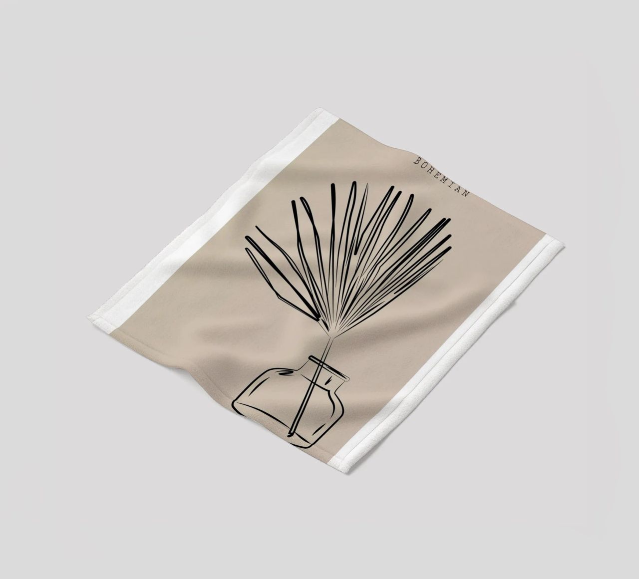 Boho Bohemian 10 Vase Palm fleece blanket by Boho Print Collection