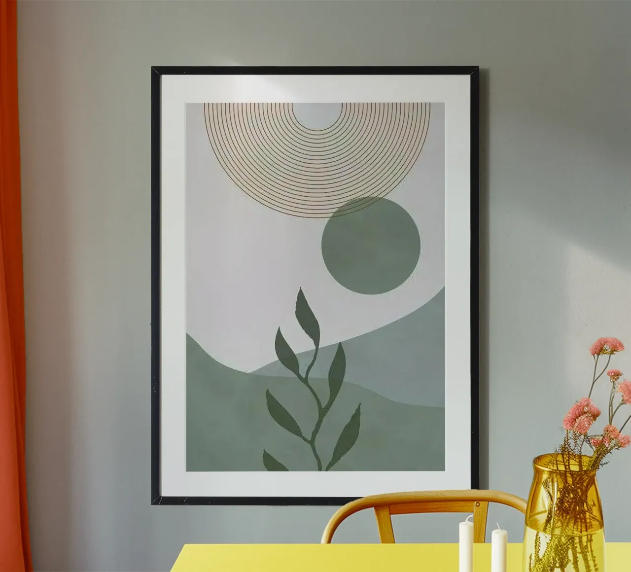 circle line leaf tree poster da chaodays