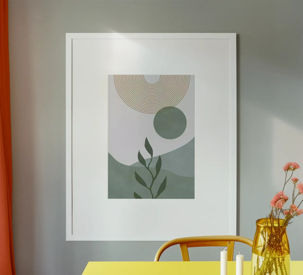circle line leaf tree poster da chaodays