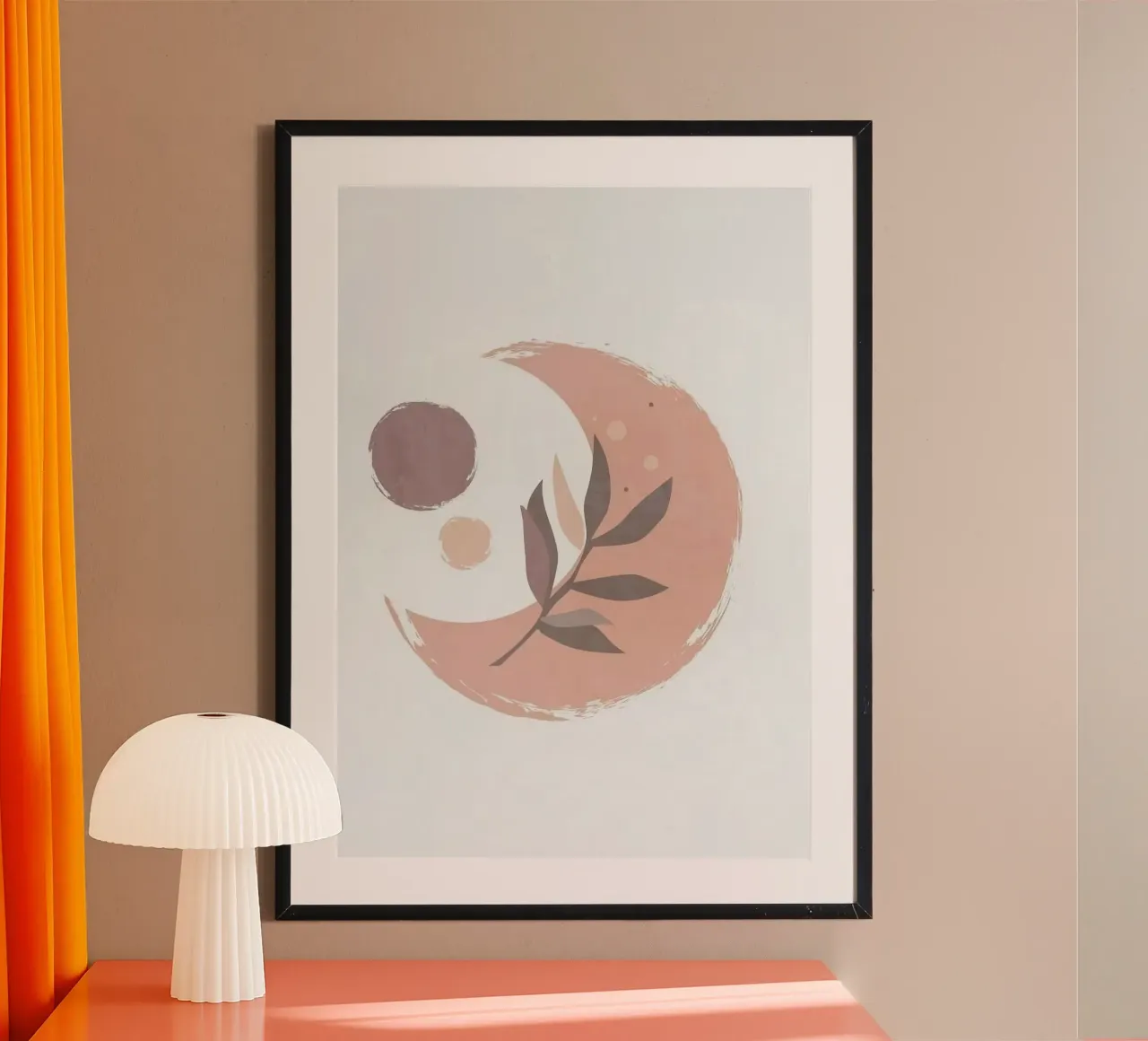 branch and space poster con telaio in legno da throme