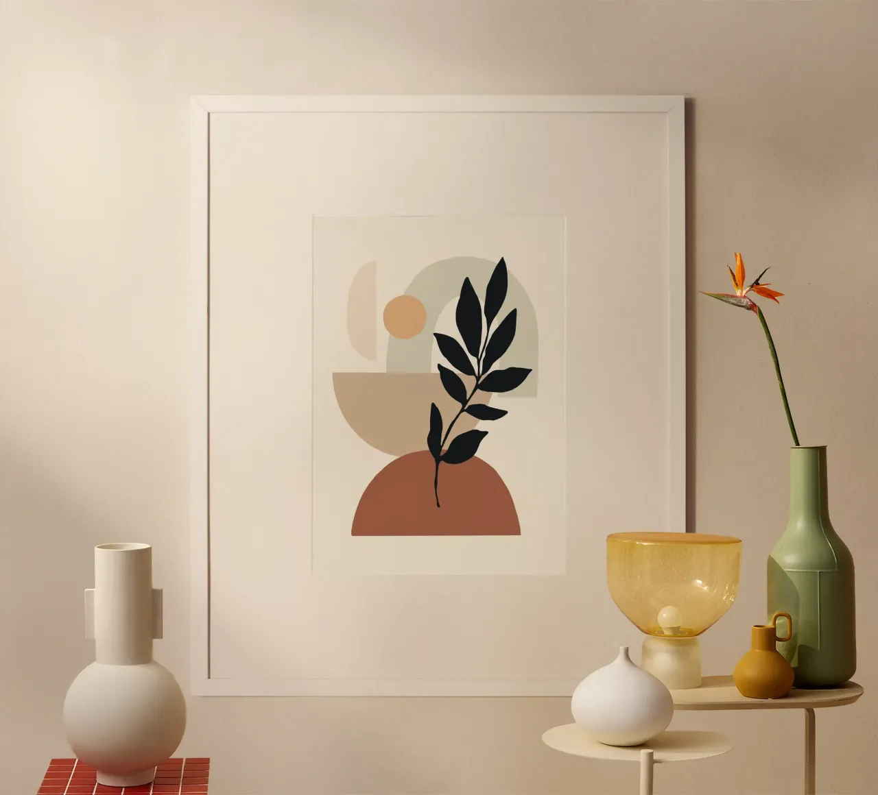 branch and symbol poster con telaio in legno da throme