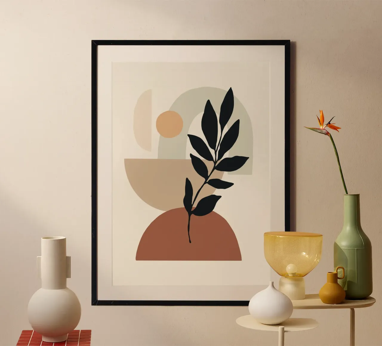branch and symbol poster con telaio in legno da throme