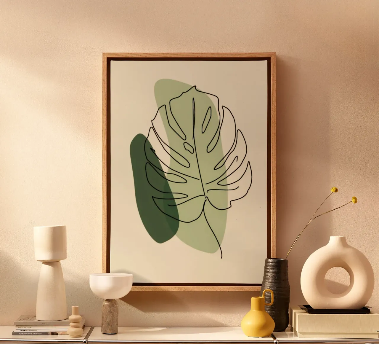leaf and shape tela con Cornice a cassetta da throme