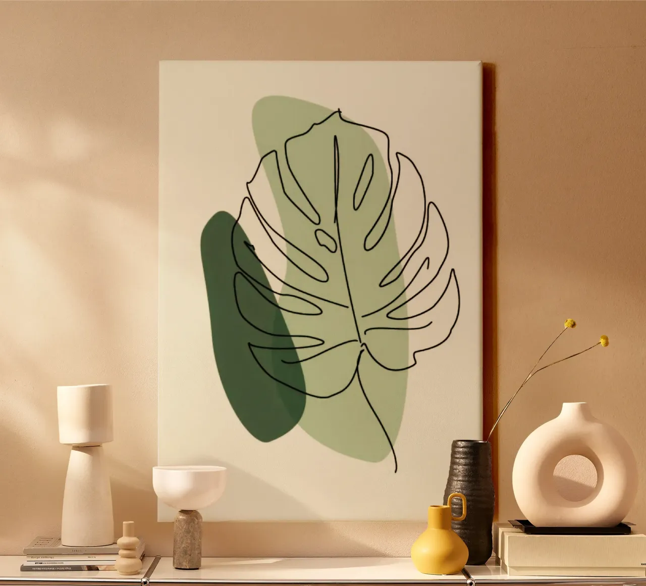leaf and shape tela con Cornice a cassetta da throme