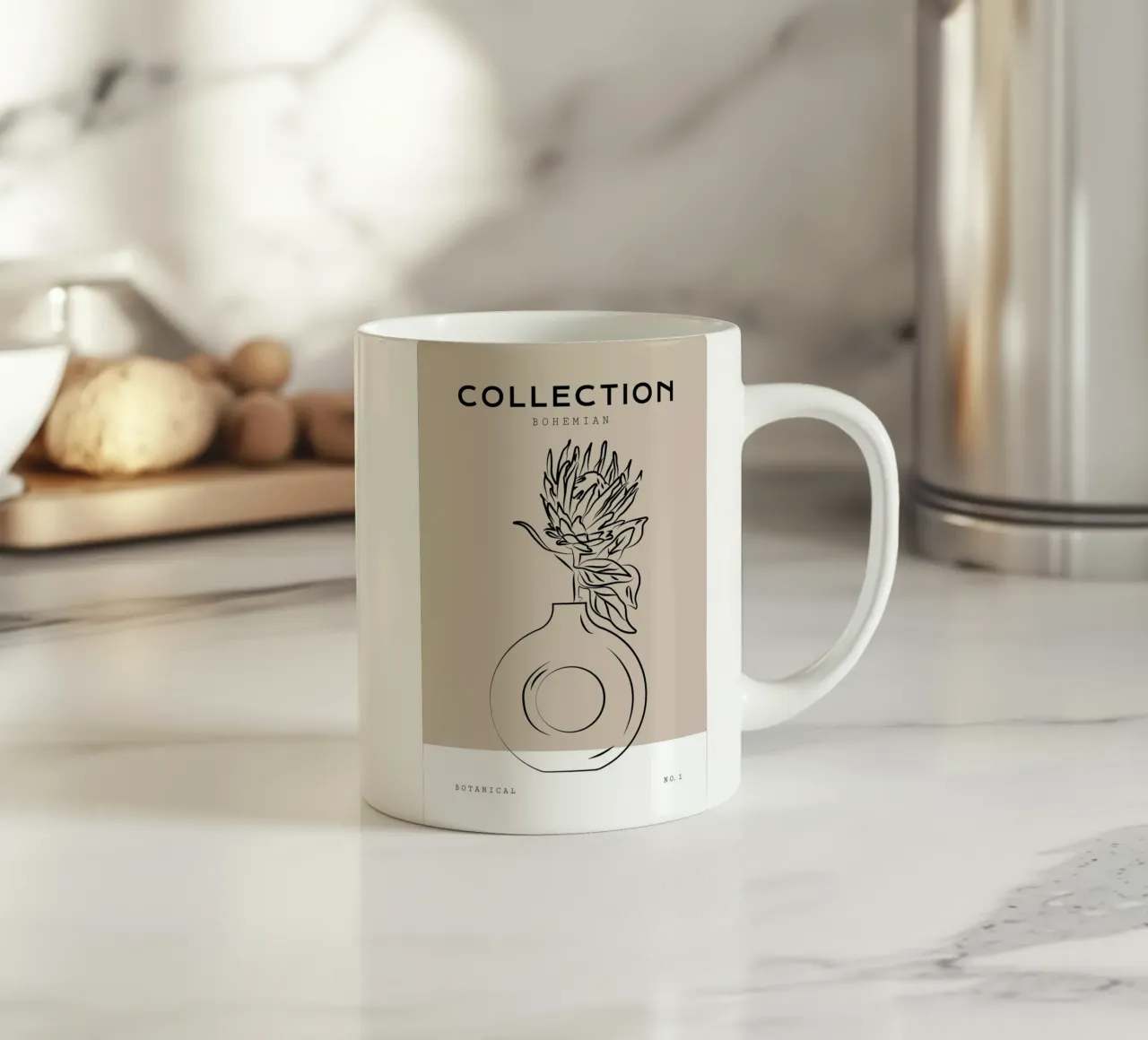Boho Bohemian 10 Vase Protea tazza in ceramica da Boho Print Collection