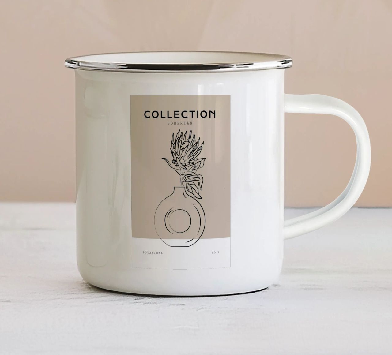 Boho Bohemian 10 Vase Protea tazza in smalto da Boho Print Collection