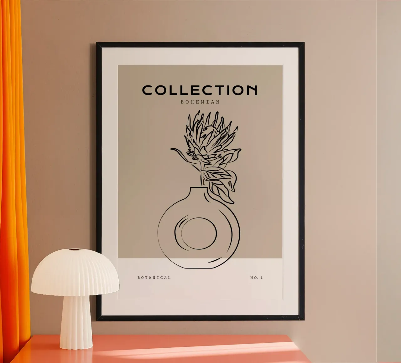 Boho Bohemian 10 Vase Protea poster da Boho Print Collection