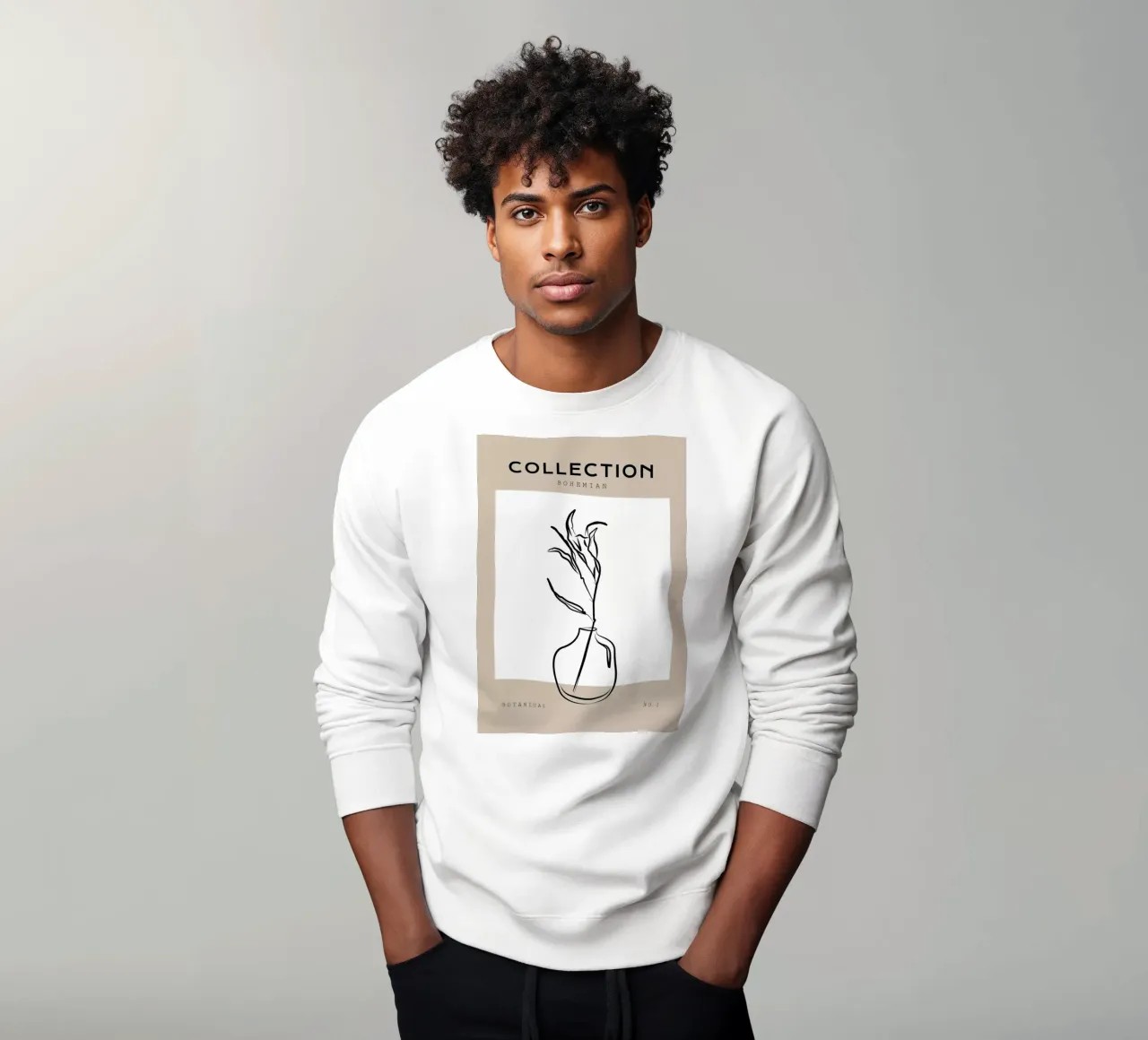 Boho Bohemian 10 Vase Strelizia sweatshirt by Boho Print Collection
