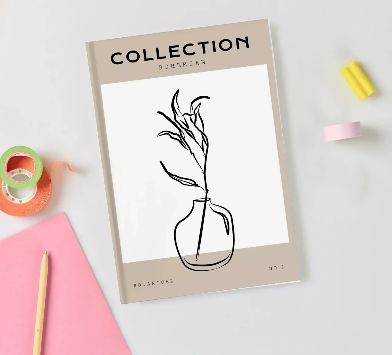 Boho Bohemian 10 Vase Strelizia Notizbuch von Boho Print Collection
